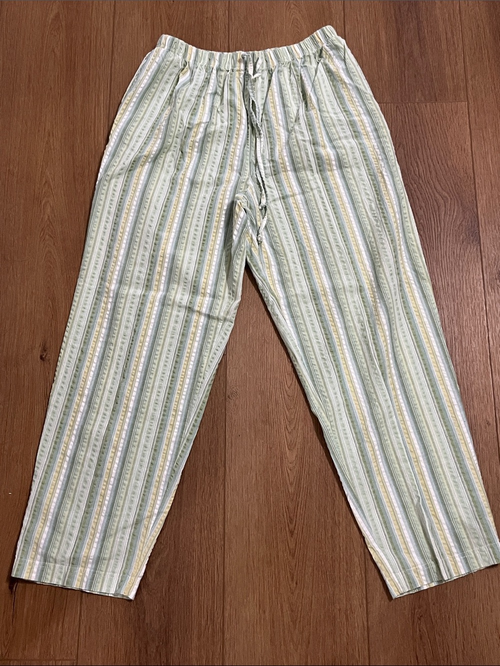 Women's Straight-Leg Stripe Lounge Pants - Light Green